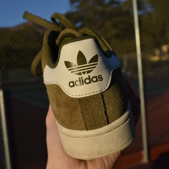 adidas Campus Olive Green White Women's Sneakers - Picture 4 of 14